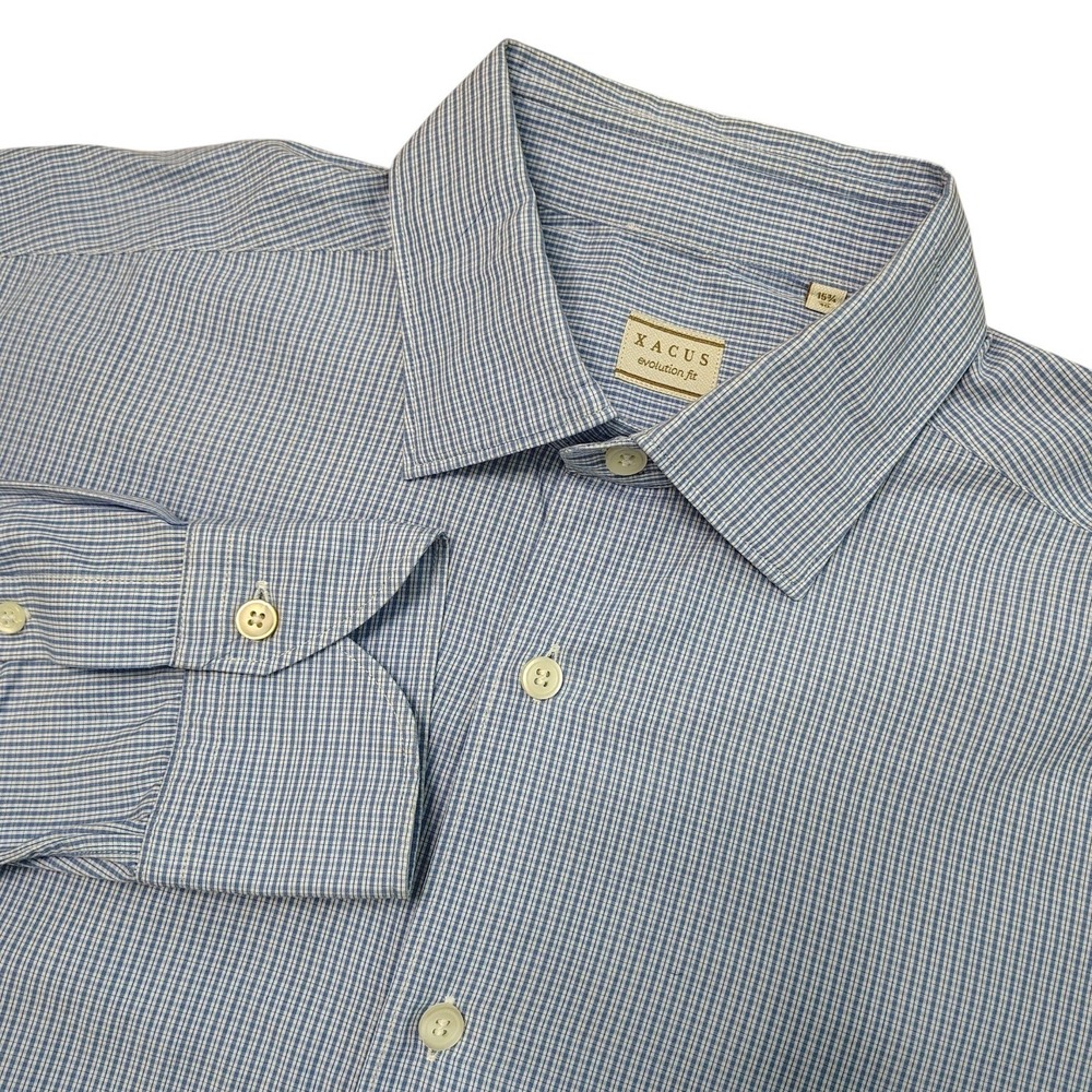 Xacus Evolution Fit Mens Dress Shirt 15 3/4 40 Light Blue Italy Business Office